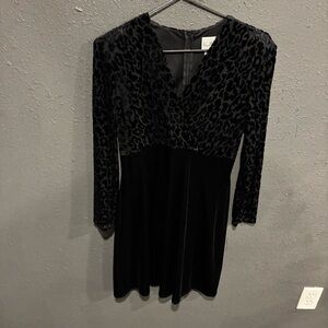 Elegant Black KC Spencer Leopard Print Dress